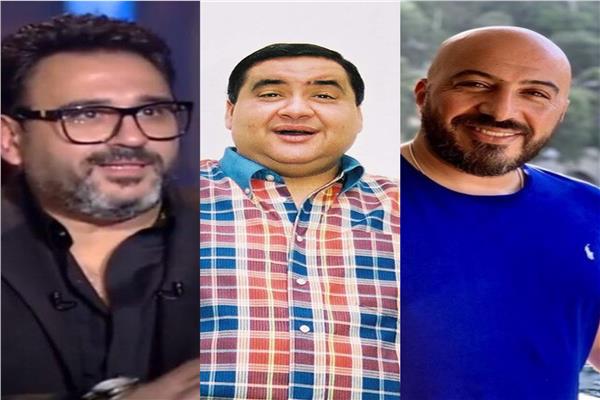 الفنان علاء ولي الدين والمخرج مجدي الهواري والفنان أكرم حسني