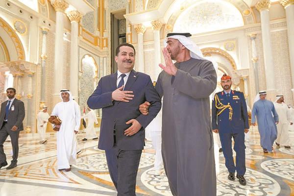 لقاء الشيخ محمد بن زايد رئيس دولة الإمارات الأسبوع الماضى مع رئيس الوزراء العراقى 