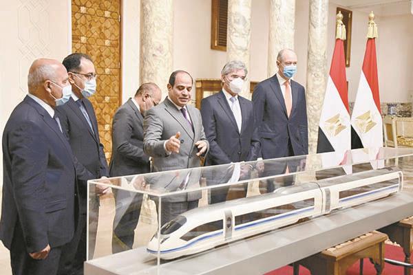 لقاء مسئولى سمينز مع الرئيس عبدالفتاح السيسى بشأن القطار السريع