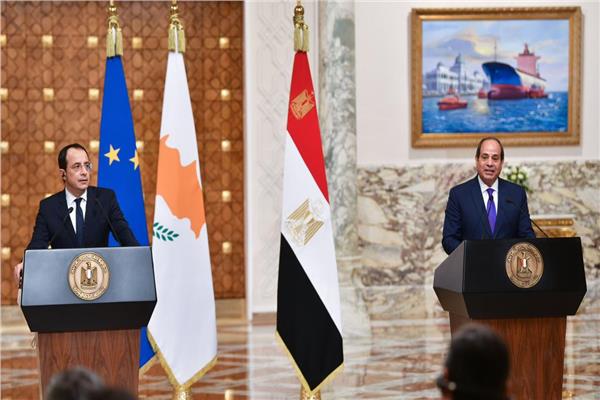 الرئيس السيسي خلال المؤتمر الصحفي