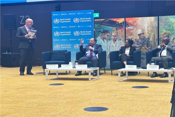 جانب من مشاركة وزير المالية بمنتدى الموارد البشرية الصحية 