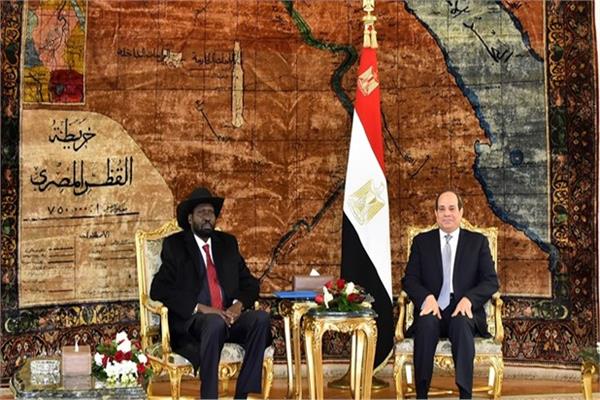 الرئيس عبد الفتاح السيسي ورئيس جمهورية جنوب السودان سيلفا كير