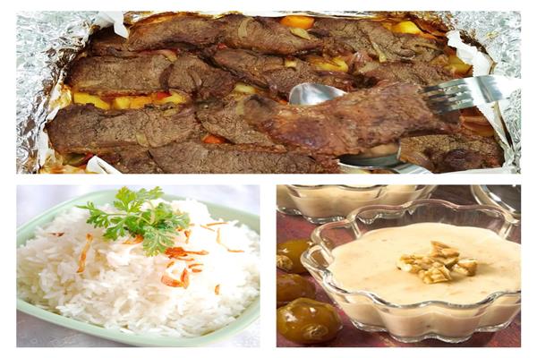 ورقة اللحمة وأرز بالثوم