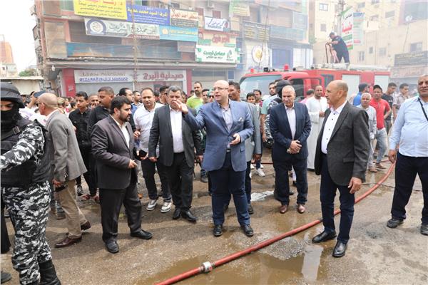 محافظ بني سويف يحيل واقعة حريق معرض شباب مصر للنيابة العامة 