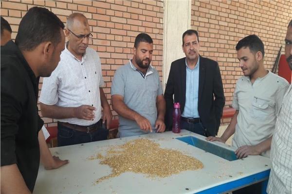 الدكتور محمد أبوزيد نائب محافظ المنيا خلال متابعة أعمال توريد