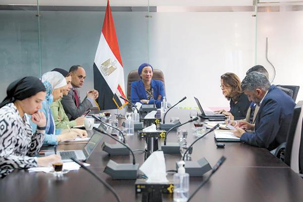 وزير البيئة خلال اجتماع لجنة الاستثمار
