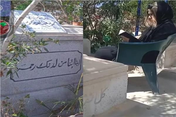 بوسي شلبي تزور قبر الراحل محمود عبد العزيز