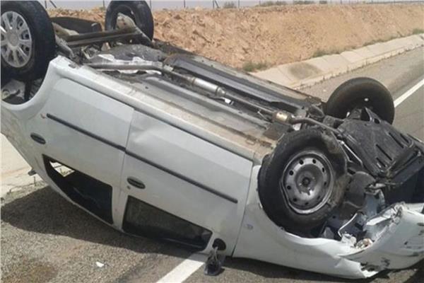 حادث إنقلاب سيارة ملاكي