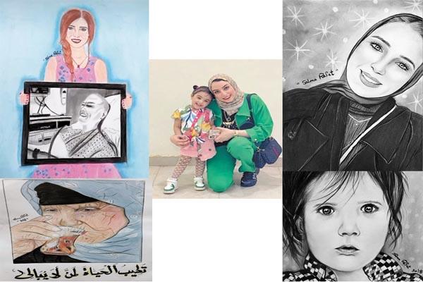سلمى محاربة شجاعة.. هزمت السرطان بالرسم