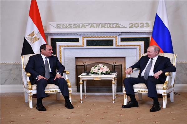 الرئيس السيسي خلال لقائه مع الرئيس بوتين