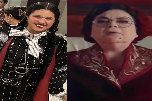 النجمة ماجدة زكي والطفلة ريفال