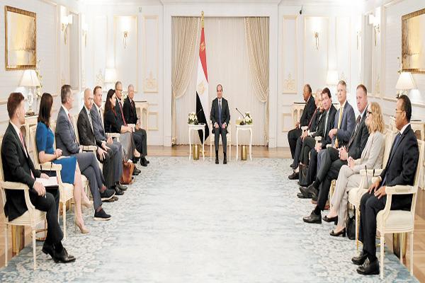 الرئيس عبدالفتاح السيسى خلال لقائه وفد الكونجرس الأمريكى