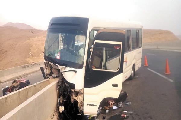 الأتوبيس السياحى بالجلالة بعد الحادث