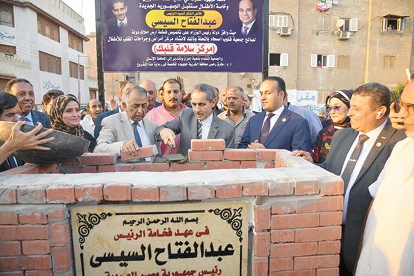  محافظ الغربية يضع حجر الأساس لإنشاء أول مستشفى لجراحات قلب الأطفال