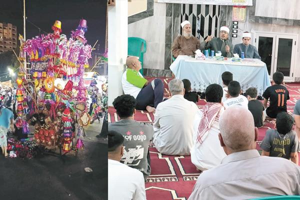 جانب من الاحتفال بالمولد النبوى الشريف داخل أحد المساجد
