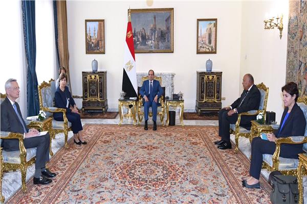  الرئيس السيسي خلال لقائه وزيرة خارجية فرنسا 