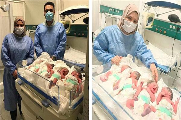 ولادة 4 توائم بعملية قيصرية