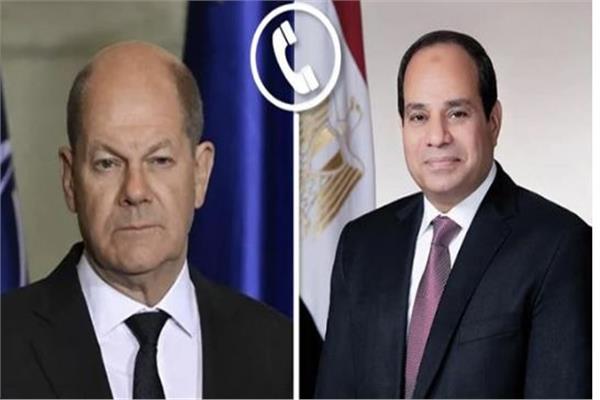 الرئيس عبد الفتاح السيسي، والمستشار الألماني