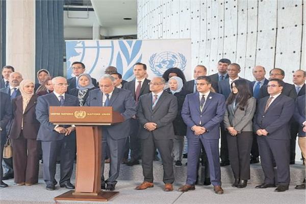 البعثة المصرية وبعثات الدول فى المؤتمر الصحفي