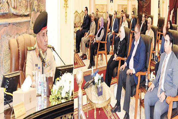 مدير الأكاديمية العسكرية خلال المؤتمر الصحفى