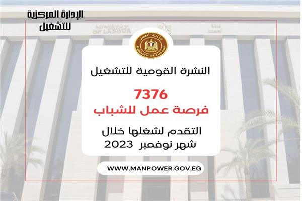 برواتب 8000 جنيه.. وزارة العمل تعلن 7376 وظيفة للشباب في 15 محافظة