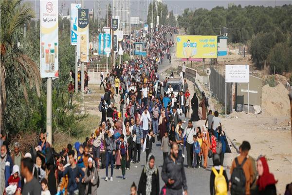 النزوح الجماعي للمدنيين في غزة