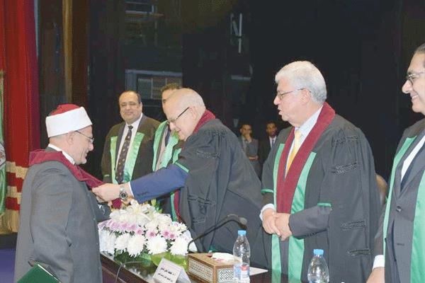 عاشور والخشت خلال تكريم شوقى علام مفتى الجمهورية