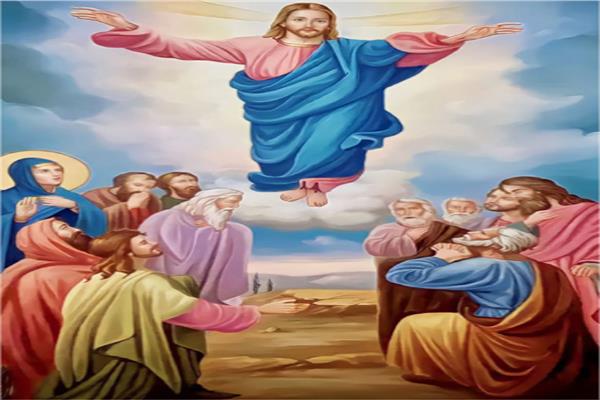 أيقونة صعود السيد المسيح إلى أعلى السموات فى كنيسة السيدة العذراء والقديس أبانوب شبين القناطر