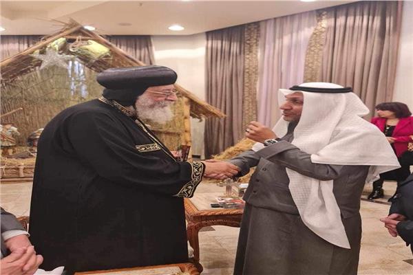 الشريف أنس الكتبي، نقيب أشراف الحجاز أثناء تهنئته للبابا تواضروس بعيد الميلاد الجديد