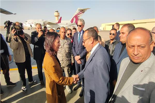 اللواء دكتور محمد عبد الفضيل شوشة محافظ شمال سيناء خلال لقائه وزيرة الخارجية الألمانية