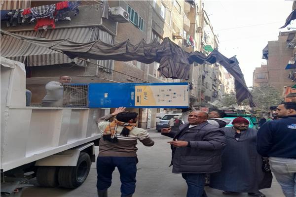 جانب من الحملات ازالة الاشغالات ببولاق الدكرور