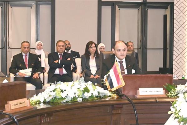 أحمد سمير خلال مشاركته فى الاجتماع بالمنامة