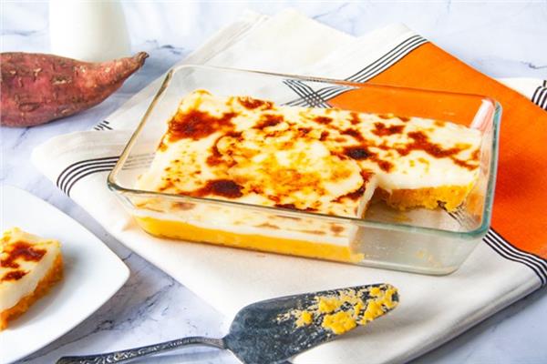 صينية البطاطا الحلوة باللبن