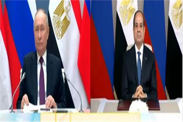 الرئيسان السيسى وبوتين يشــهدان بدء تنفيذ الصبــة الخــرسانية الأولى للوحدة النووية الرابعة