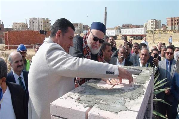 وضع حجر الأساس لمدرسة صلاح الدين الدولية بمدينة بني سويف الجديدة