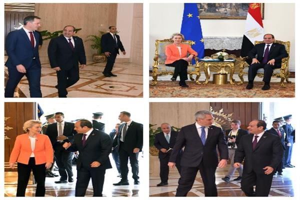 الرئيس السيسي يستقبل قادة الاتحاد الأوروبي