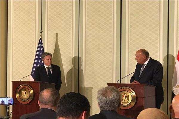 سامح شكري وزير الخارجية ونظيره الأمريكي أنتوني بلينكن