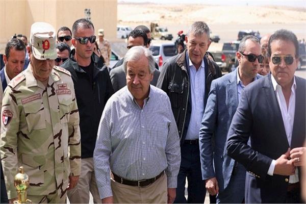  زيارة جوتيريش لمعبر رفح