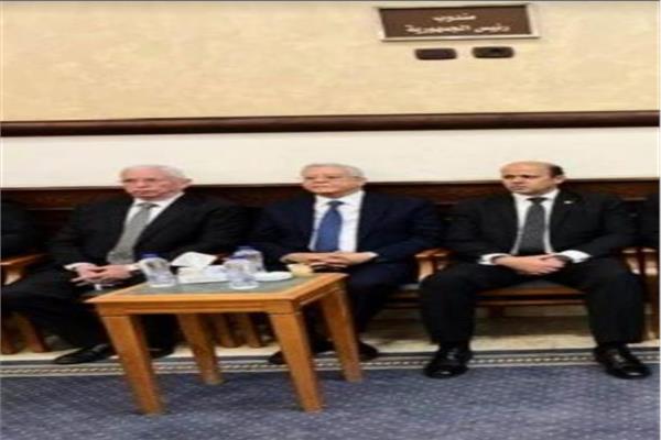 المستشار الدكتور حنفي جبالي ،رئيس مجلس النواب خلال واجب عزاء الدكتور أحمد فتحي سرور