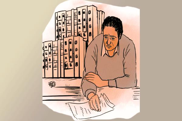 على باب الوزير المواطن سامح مصطفى حامد أحد الموظفين المنتقلين للعاصمة الإدارية