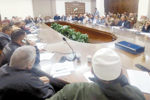 جانب من اجتماع اللجنة التنفيذية لمنظومة تداول الأقطان