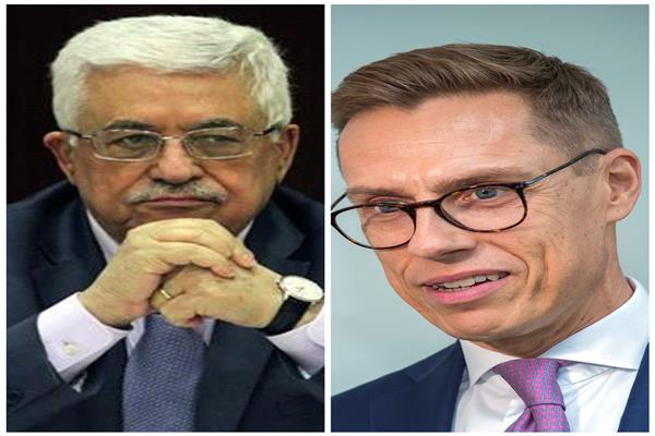 الرئيس الفنلندي ألكسندر ستوب ونظيره الفلسطيني محمود عباس
