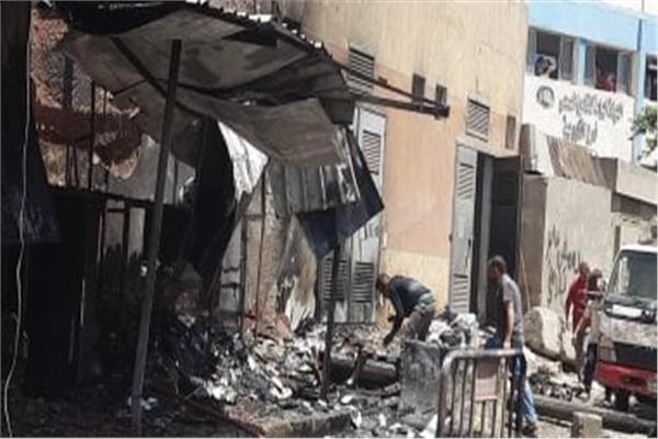 صور من حريق السجل المدني بشبرا الخيمة
