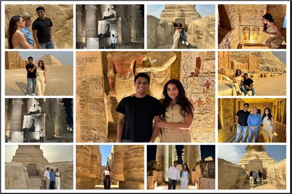 لملياردير الهندي وزوجته يزوران سقارة والأقصر