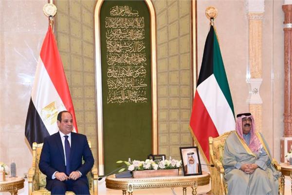 الرئيس السيسي والشيخ مشعل الأحمد الجابر الصباح