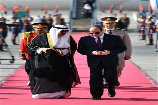 الرئيس السيسي خلال استقباله صاحب السمو أمير الكويت الشيخ مشعل الأحمد الجابر الصباح