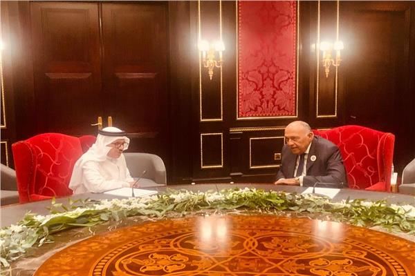 وزير الخارجية سامح شكري ونظيره البحريني الدكتور عبد اللطيف بن راشد الزياني