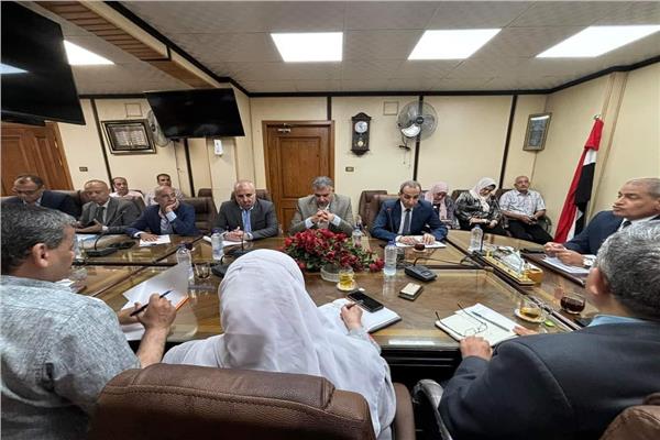 رئيس كهرباء جنوب الدلتا يبحث مع تقليل نسبة الفقد وسداد الالتزامات - جانب من الاجتماع