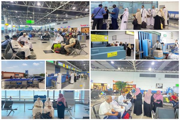توافد أفواج الحجاج على مطار القاهرة