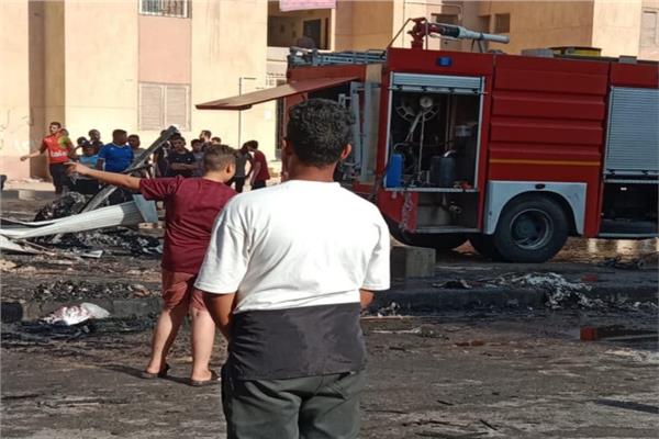 السيطرة على حريق بأحد منافذ "أمان" بأكتوبر